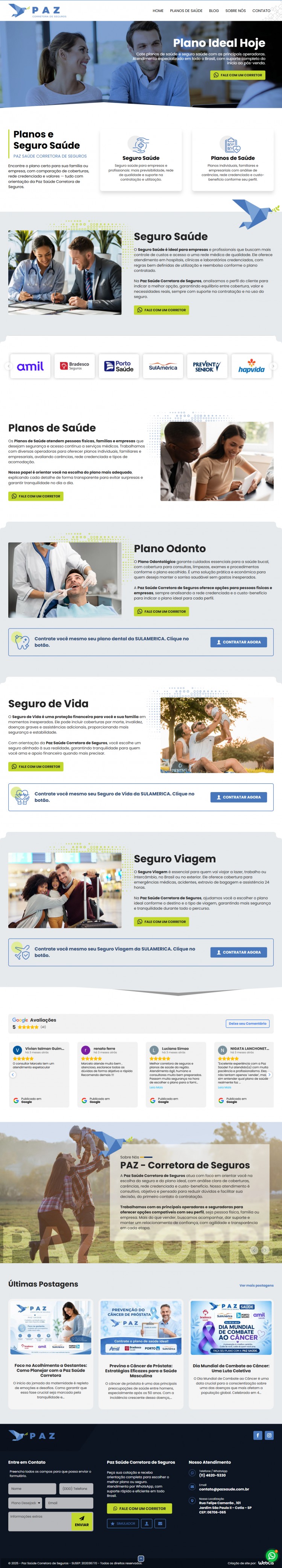 Criação de Landing Page - Paz Corretora