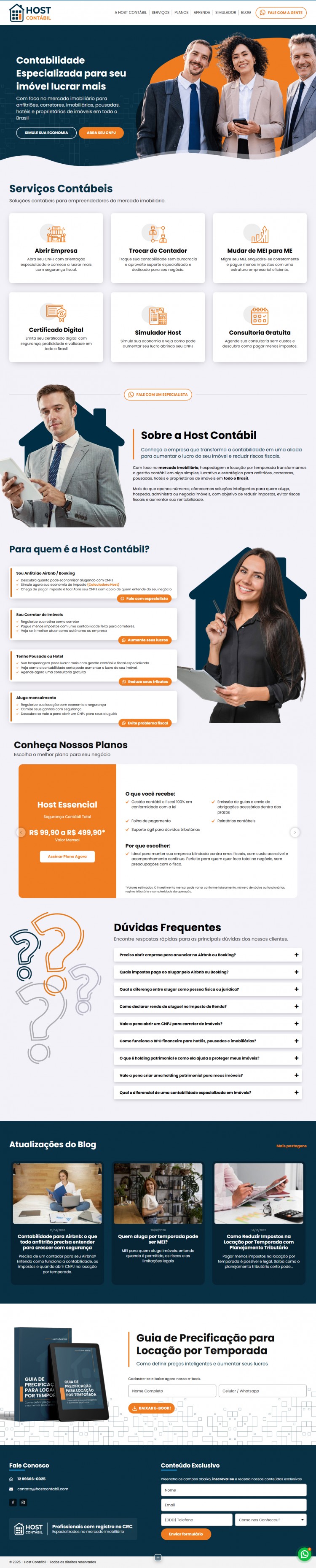 Criação de Landing Page - Host Contábil
