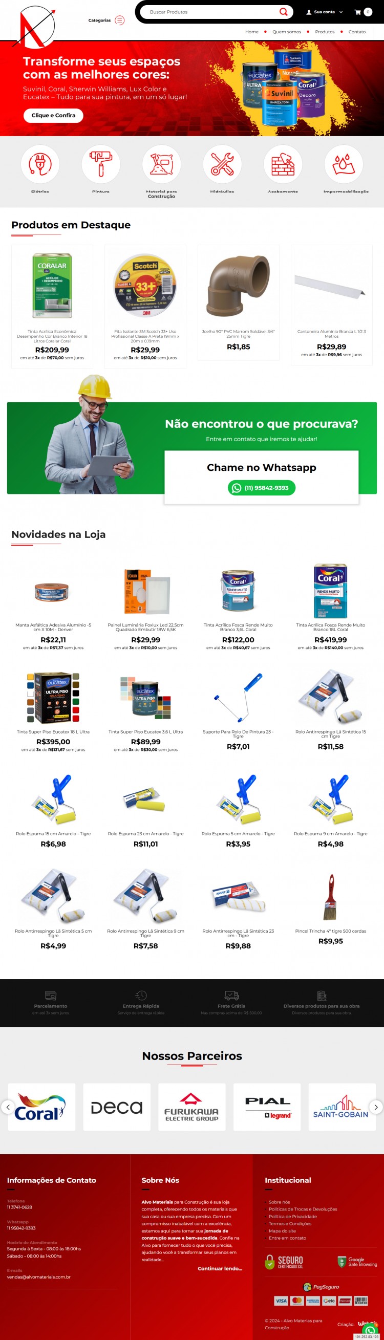 Criação da Loja Virtual - Alvo Materiais de Construção Criação da Loja Virtual - Alvo Materiais de Construção