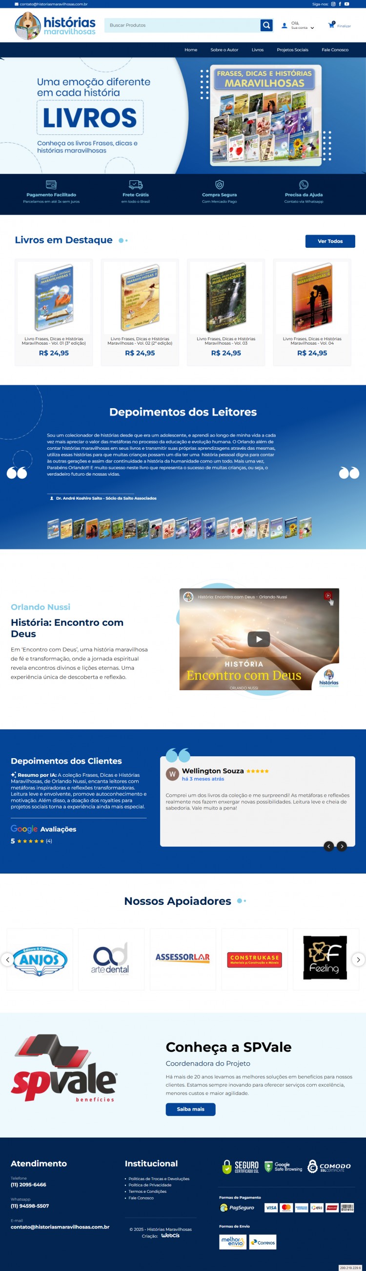 Criação da Loja Virtual - Histórias Maravilhosas Criação da Loja Virtual - Histórias Maravilhosas