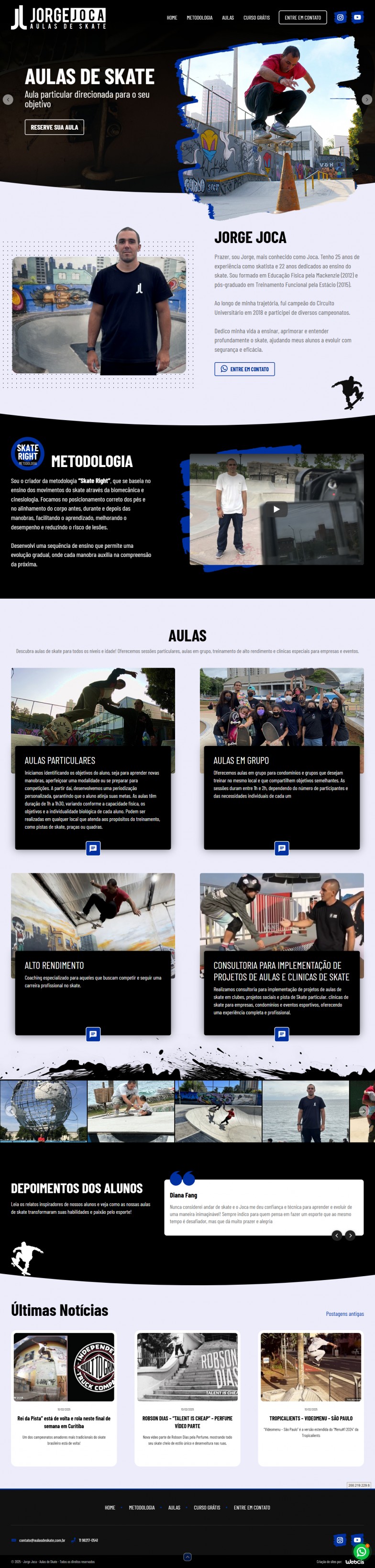 Jorge Joca: Aulas de Skate